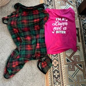 Bundle of Size XL dog PJs and Tshirt